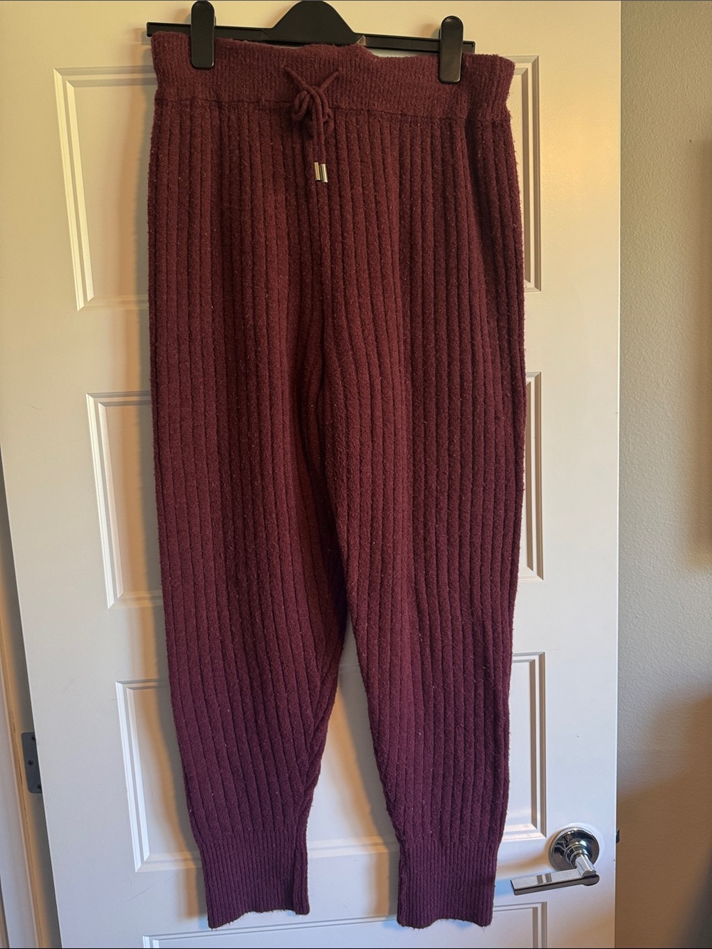 Free People Men's Ribbed Sweater Pants - Burgundy
